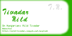 tivadar mild business card